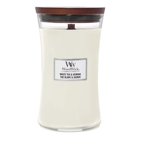 WOODWICK PlusWick duża świeca w słoiku WHITE TEA & JASMINE 609,5g