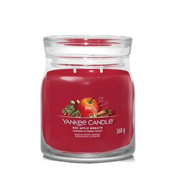 YANKEE CANDLE Signature Średnia świeca w słoiku RED APPLE WREATH 368g