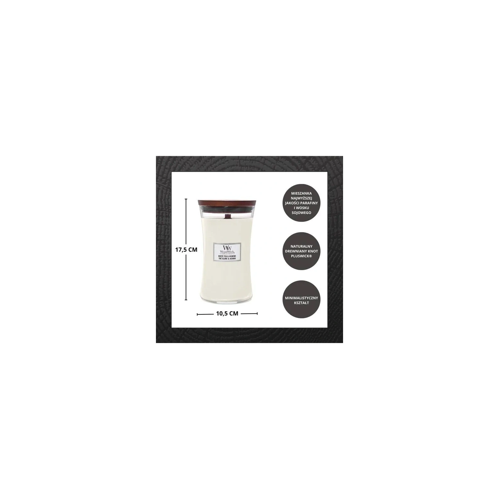 WOODWICK PlusWick duża świeca w słoiku WHITE TEA & JASMINE 609,5g
