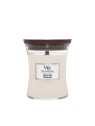 WOODWICK PlusWick średnia świeca w słoiku WHITE TEAK  275g