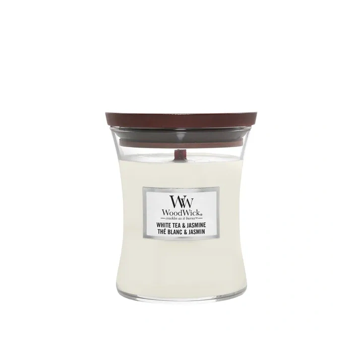 WOODWICK PlusWick średnia świeca w słoiku WHITE TEA & JASMINE 275g