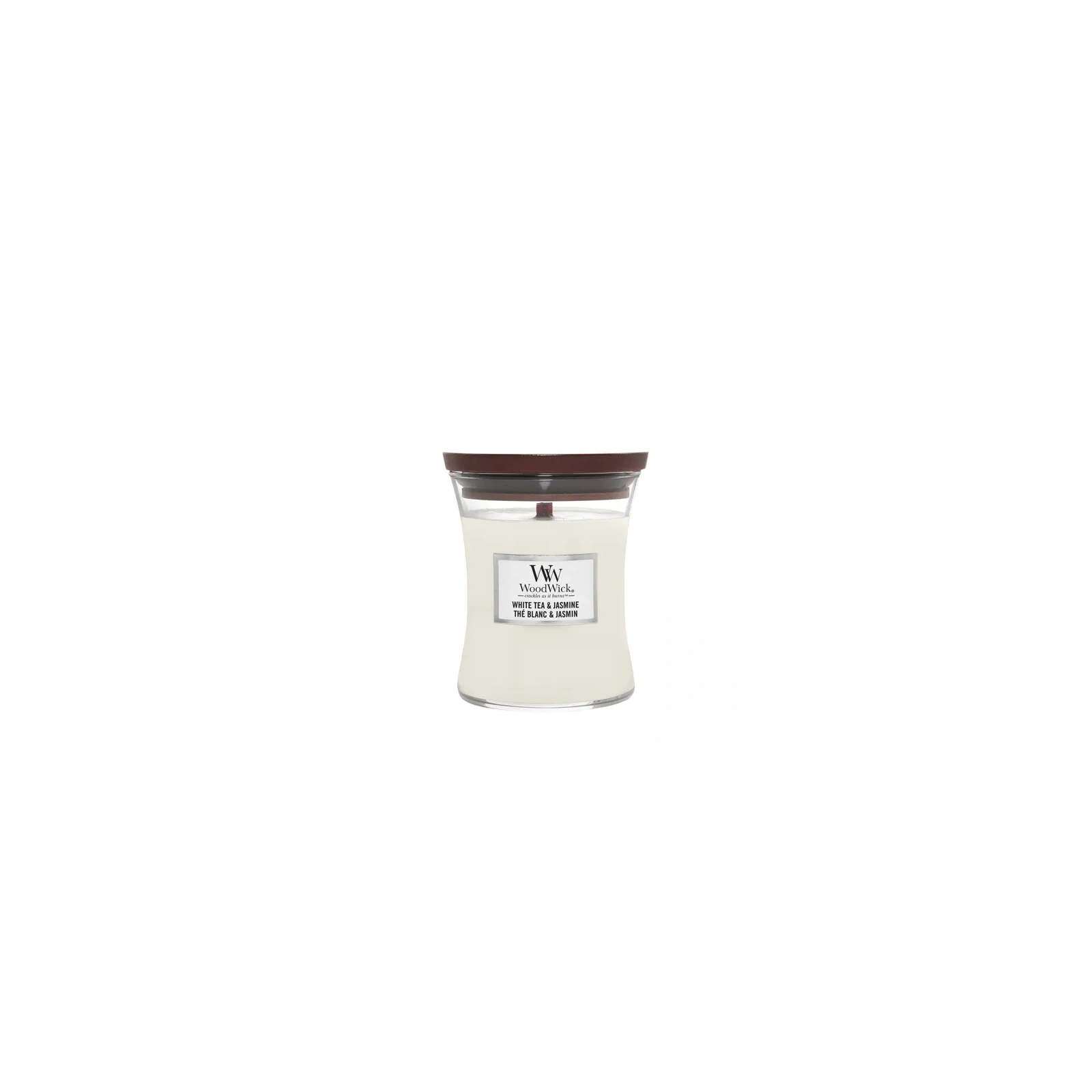 WOODWICK PlusWick średnia świeca w słoiku WHITE TEA & JASMINE 275g