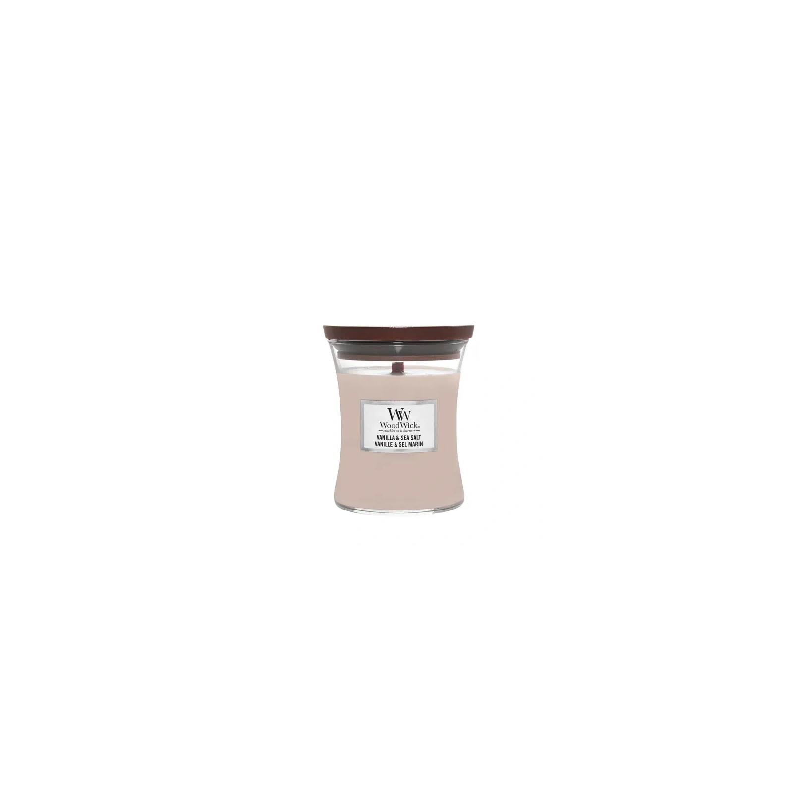 WOODWICK PlusWick średnia świeca w słoiku VANILLA & SEA SALT 275g