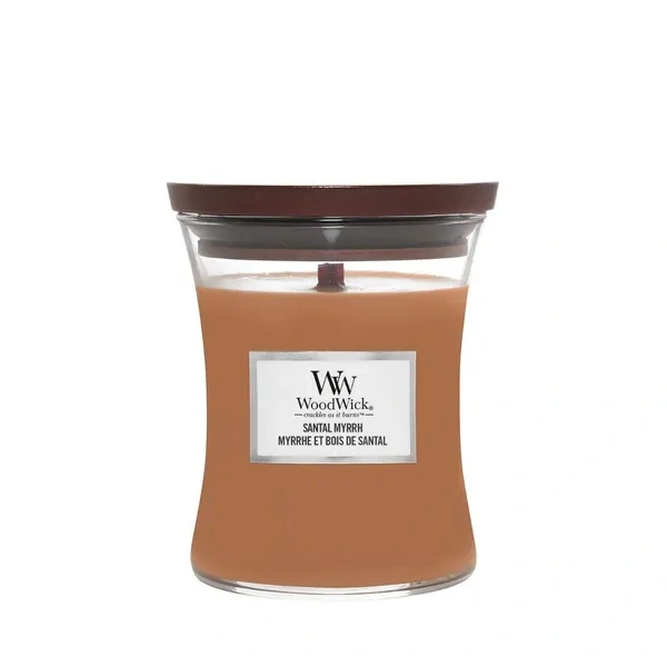 WOODWICK PlusWick średnia świeca w słoiku SANTAL MYRRH 275g