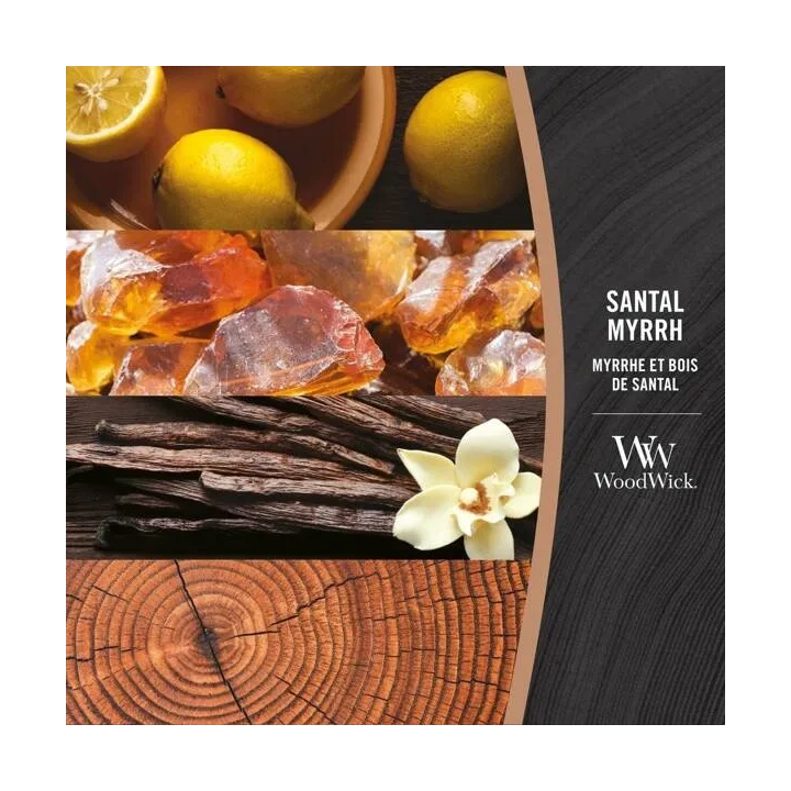 WOODWICK PlusWick średnia świeca w słoiku SANTAL MYRRH 275g