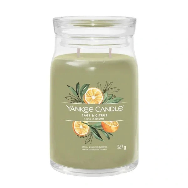 YANKEE CANDLE Signature Duża świeca w słoiku SAGE & CITRUS 567g