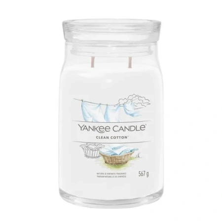 YANKEE CANDLE Signature Duża świeca w słoiku CLEAN COTTON 567g
