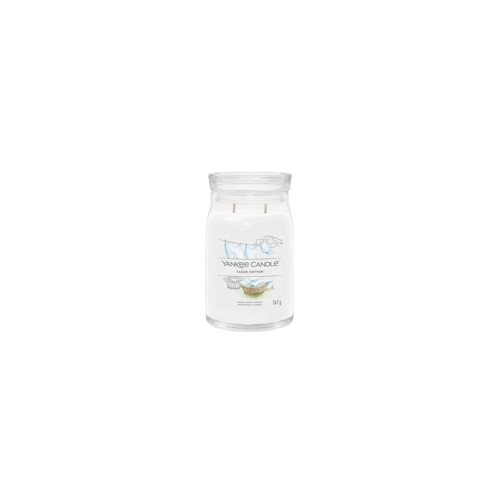 YANKEE CANDLE Signature Duża świeca w słoiku CLEAN COTTON 567g