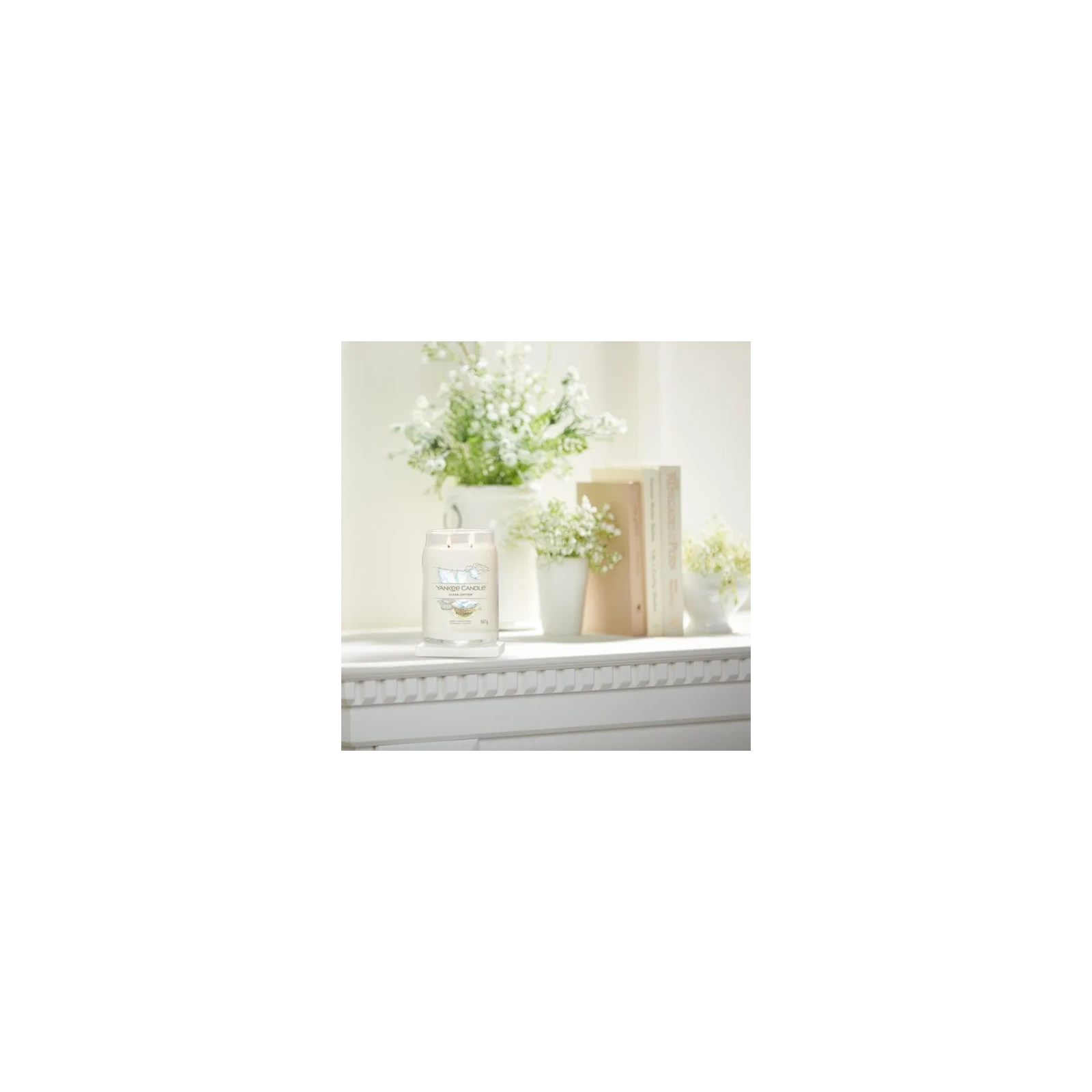 YANKEE CANDLE Signature Duża świeca w słoiku CLEAN COTTON 567g