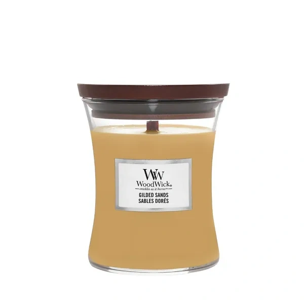 WOODWICK Pluswick średnia świeca w słoiku GILDED SANDS 275g