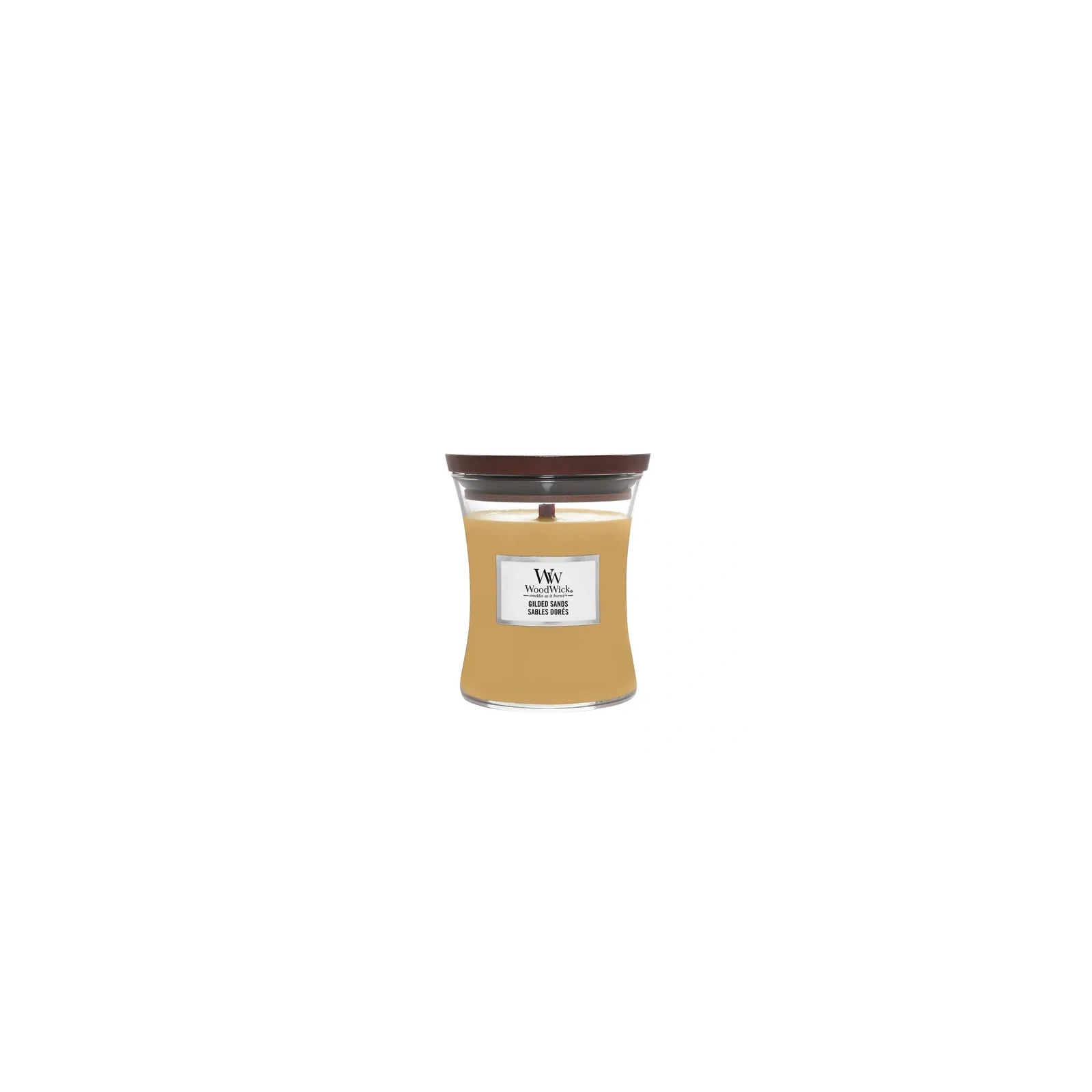 WOODWICK Pluswick średnia świeca w słoiku GILDED SANDS 275g