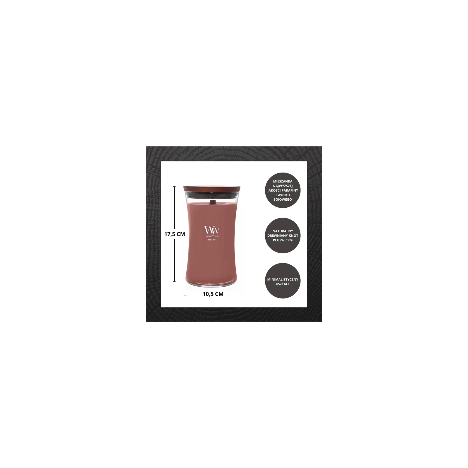 WOODWICK Pluswick duża świeca w słoiku ROUGE OUD 609,5g