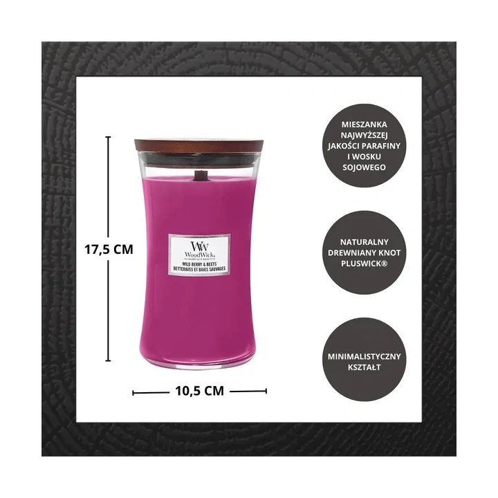 WOODWICK Pluswick duża świeca w słoiku WILD BERRY & BEETS 609,5g