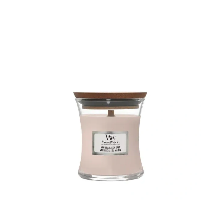 WOODWICK PlusWick mała świeca w słoiku VANILLA & SEA SALT 85g