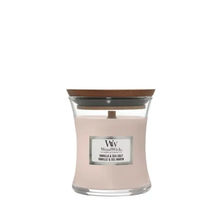 WOODWICK PlusWick mała świeca w słoiku VANILLA & SEA SALT 85g