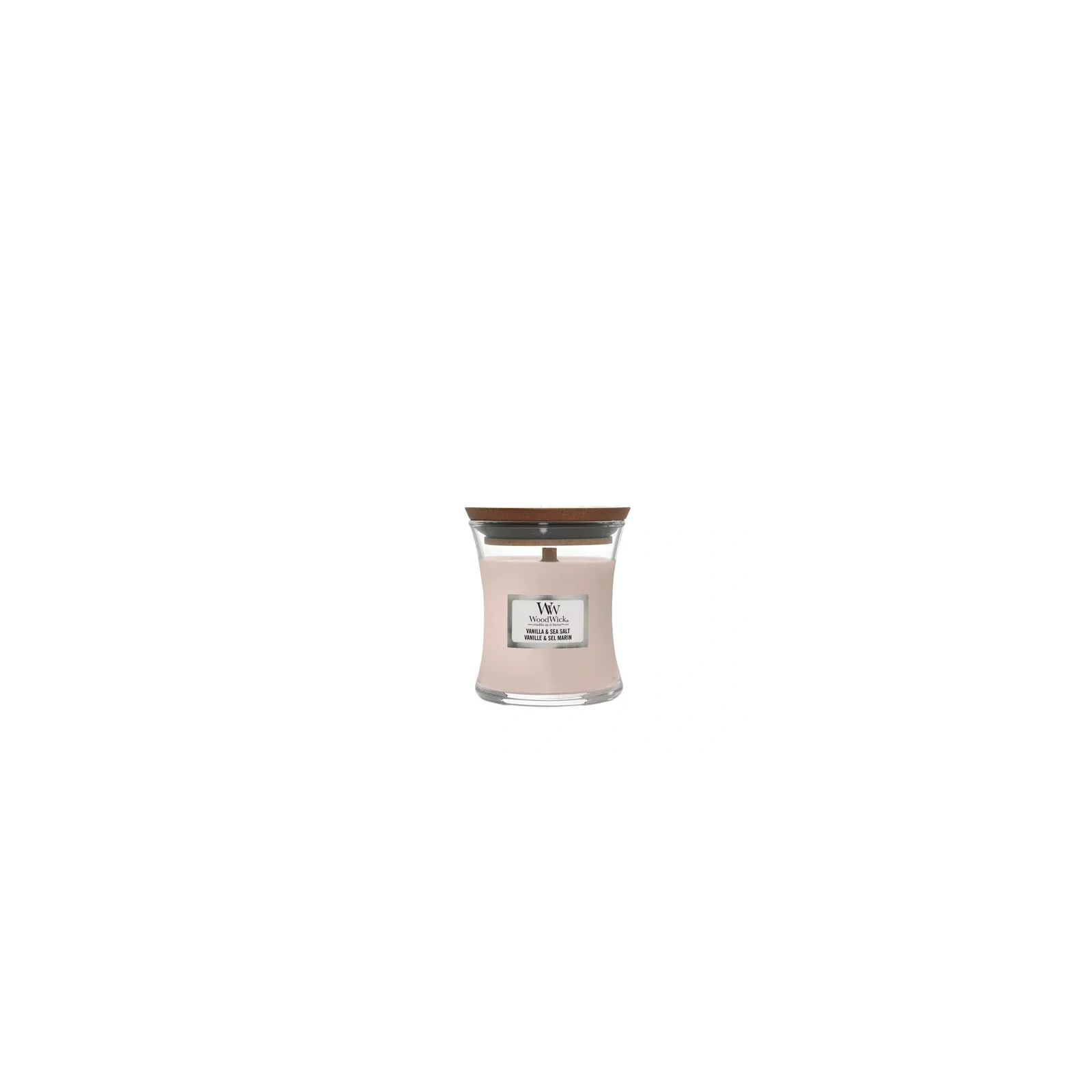 WOODWICK PlusWick mała świeca w słoiku VANILLA & SEA SALT 85g