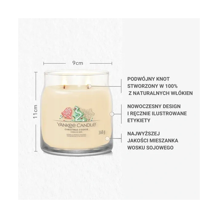YANKEE CANDLE Signature Średnia świeca w słoiku CHRISTMAS COOKIE 368g