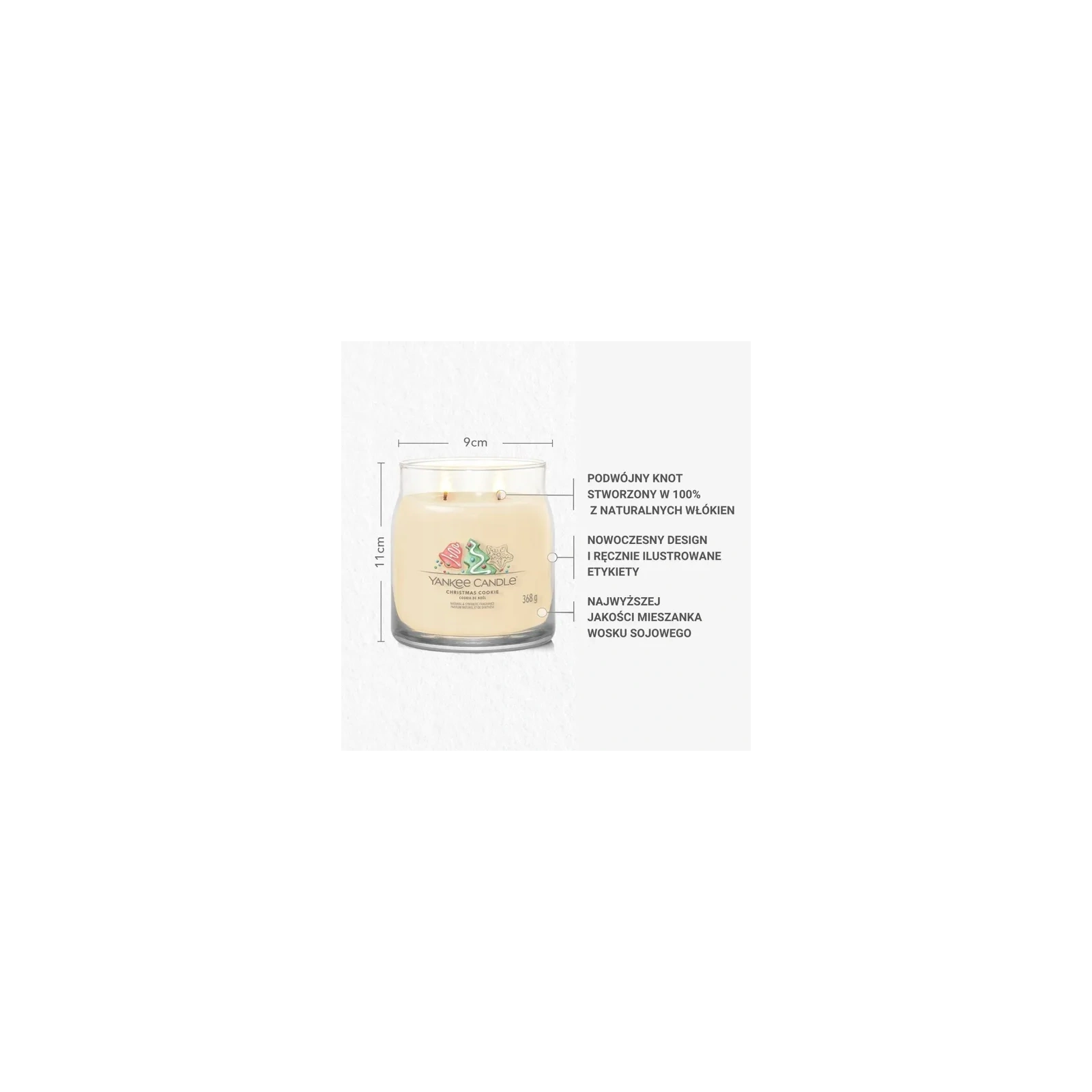 YANKEE CANDLE Signature Średnia świeca w słoiku CHRISTMAS COOKIE 368g