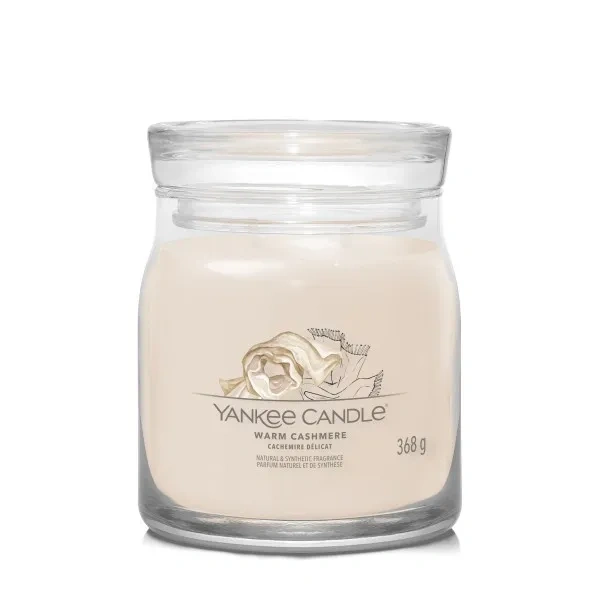 YANKEE CANDLE Signature Średnia świeca w słoiku WARM CASHMERE 368g