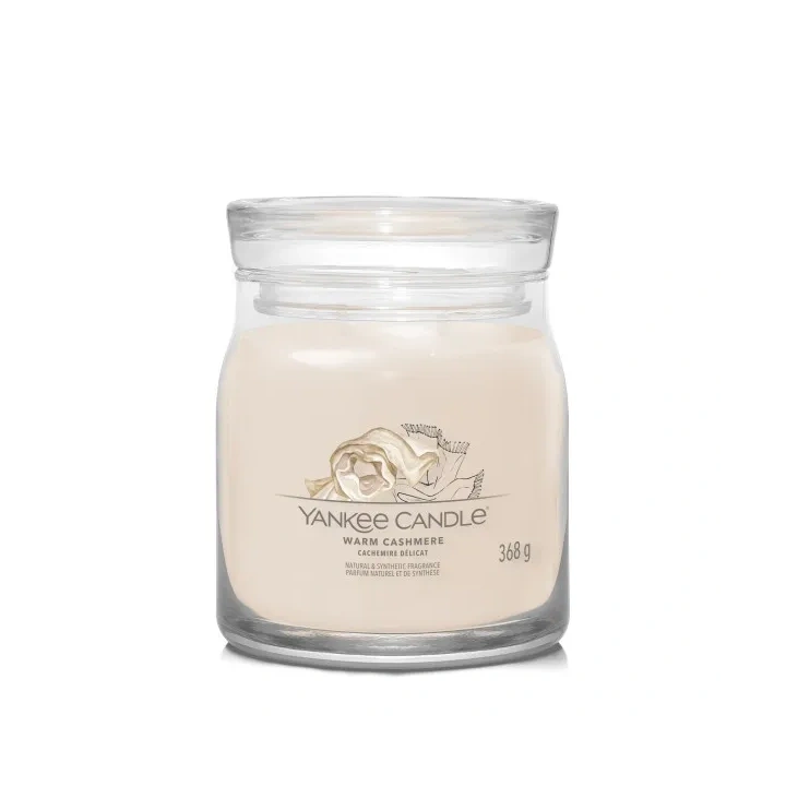 YANKEE CANDLE Signature Średnia świeca w słoiku WARM CASHMERE 368g