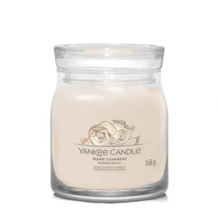 YANKEE CANDLE Signature Średnia świeca w słoiku WARM CASHMERE 368g
