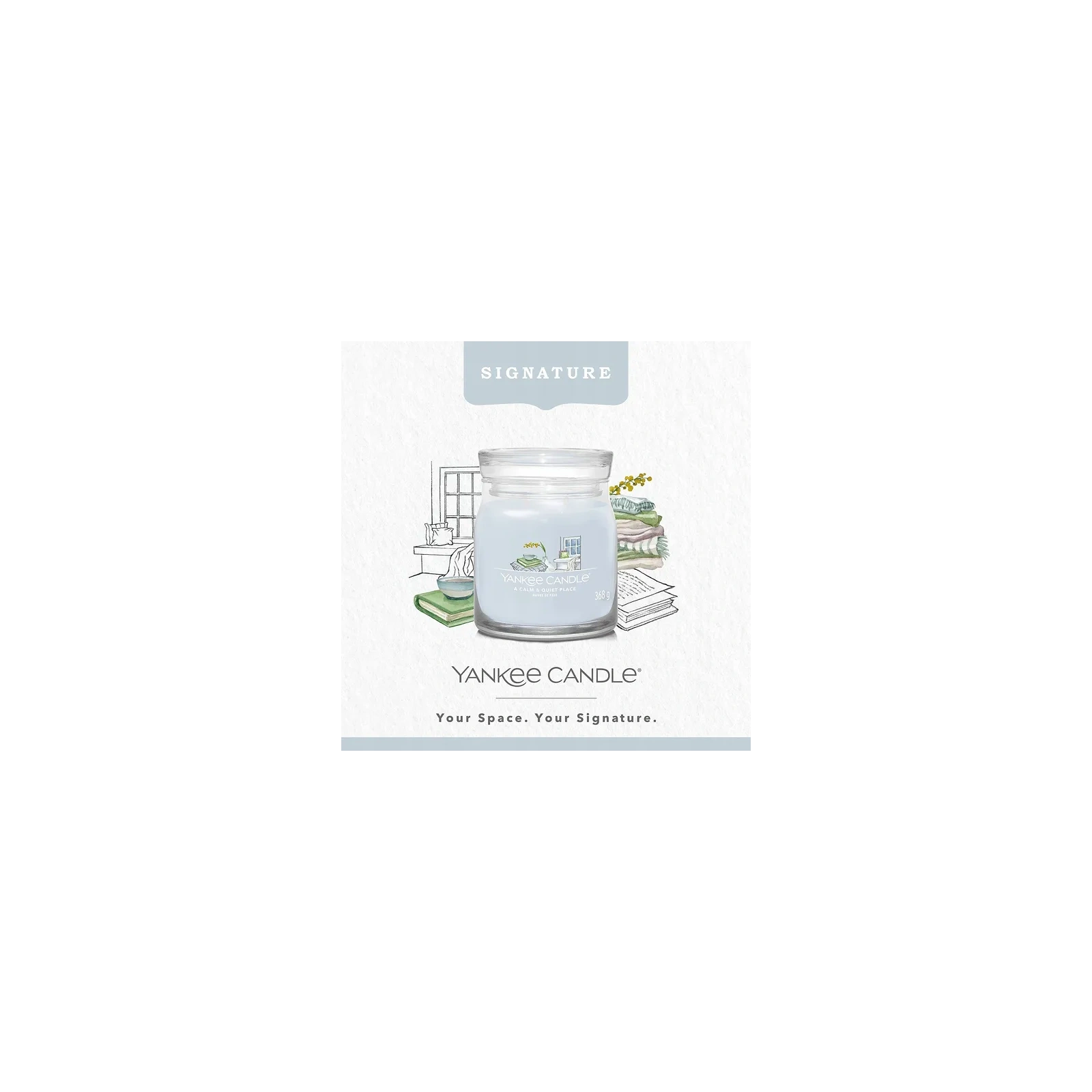 YANKEE CANDLE Signature Średnia świeca w słoiku A CALM & QUIET PLACE 368g