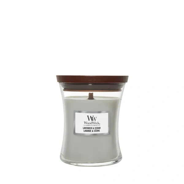 WOODWICK PlusWick mała świeca w słoiku LAVENDER & CEDAR 85g