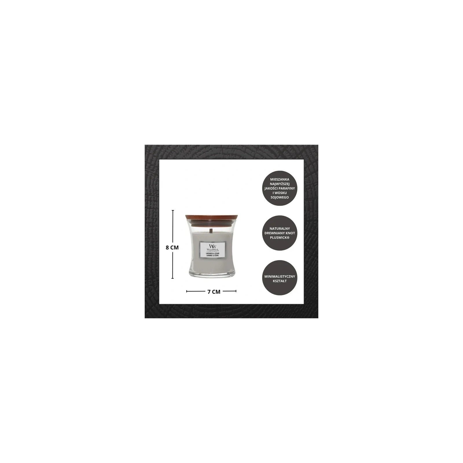 WOODWICK PlusWick mała świeca w słoiku LAVENDER & CEDAR 85g