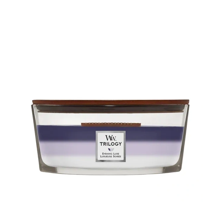 WOODWICK Hearthwick Trilogy świeca w słoiku elipsa EVENING LUXE 453g 