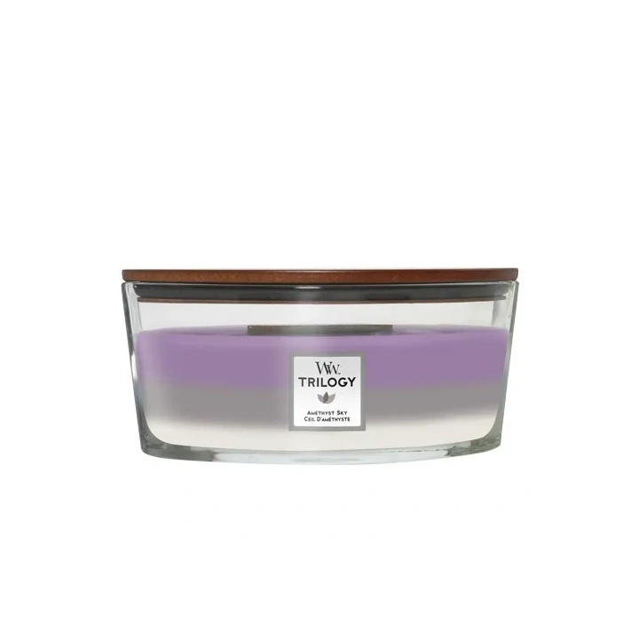 WOODWICK Hearthwick Trilogy świeca w słoiku elipsa AMETHYST SKY 453g 