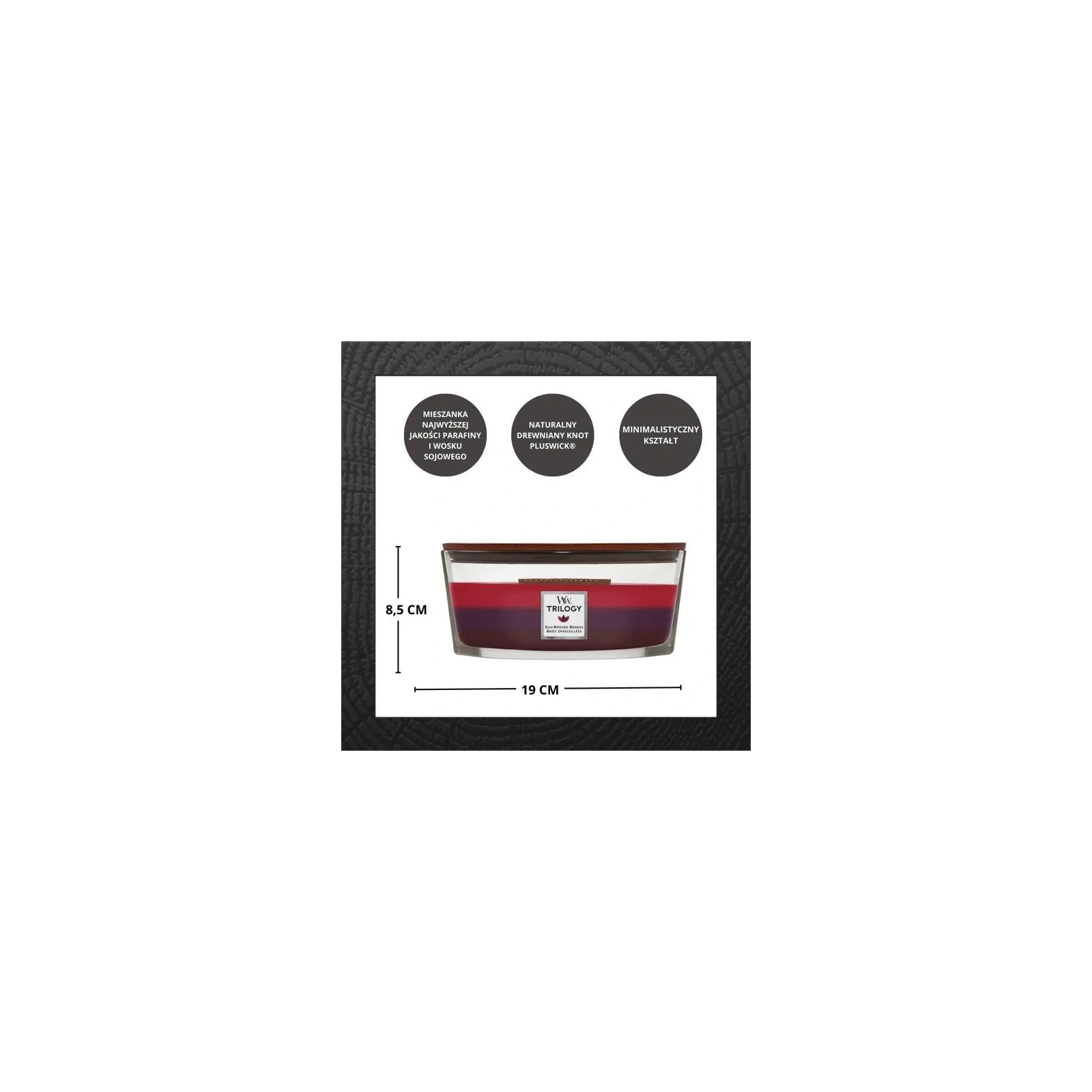 WOODWICK Hearthwick Trilogy świeca w słoiku elipsa SUN-RIPENED BERRIES 453g 