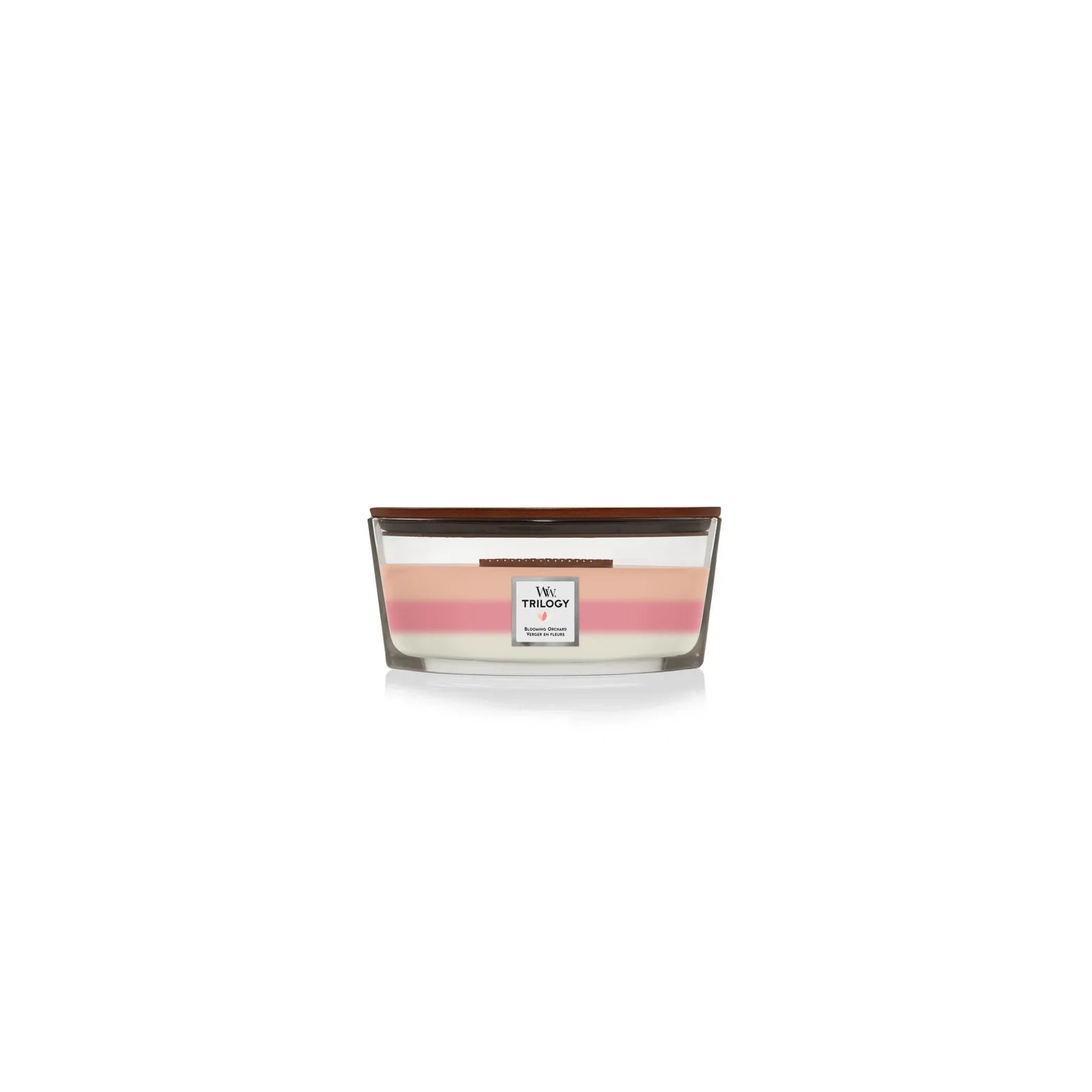 WOODWICK Hearthwick Trilogy świeca w słoiku elipsa BLOOMING ORCHARD 453g 