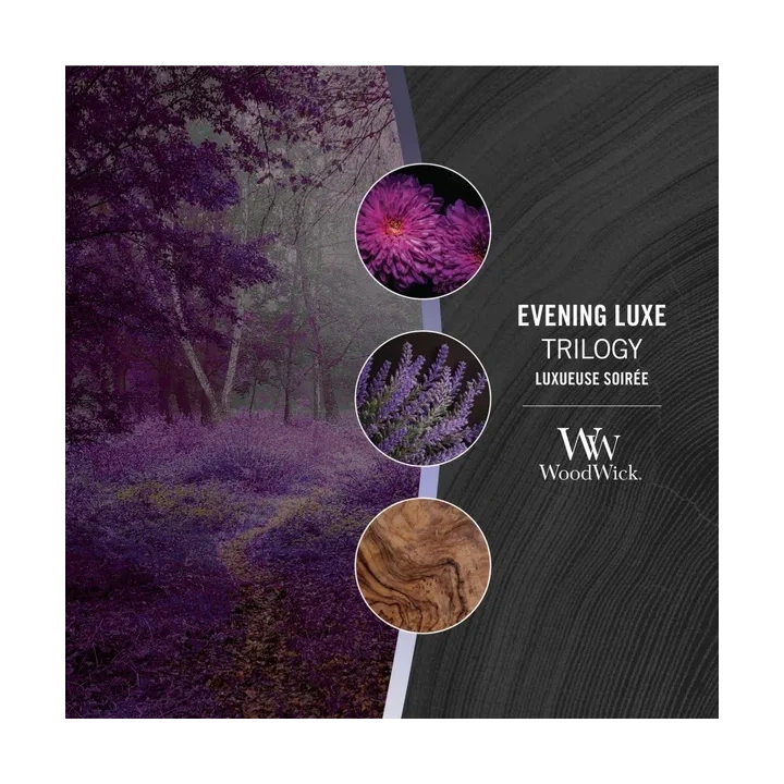 WOODWICK Hearthwick Trilogy świeca w słoiku elipsa EVENING LUXE 453g 