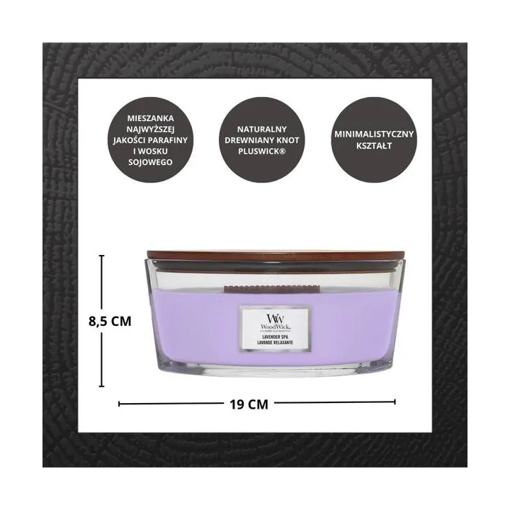 WOODWICK Core Hearthwick świeca w słoiku elipsa LAVENDER SPA 453g 