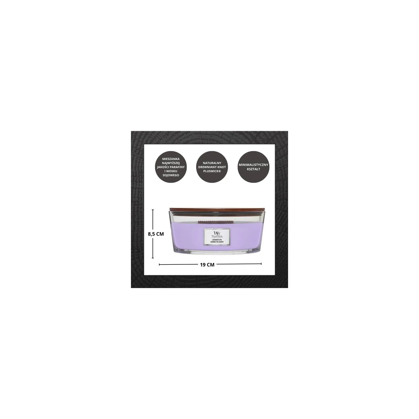 WOODWICK Core Hearthwick świeca w słoiku elipsa LAVENDER SPA 453g 