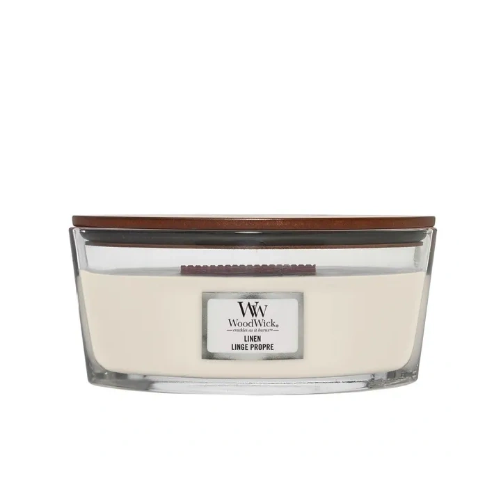 WOODWICK Core Hearthwick świeca w słoiku elipsa LINEN 453g 