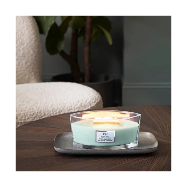 WOODWICK Core Hearthwick świeca w słoiku elipsa SAGEWOOD & SEAGRASS 453g 