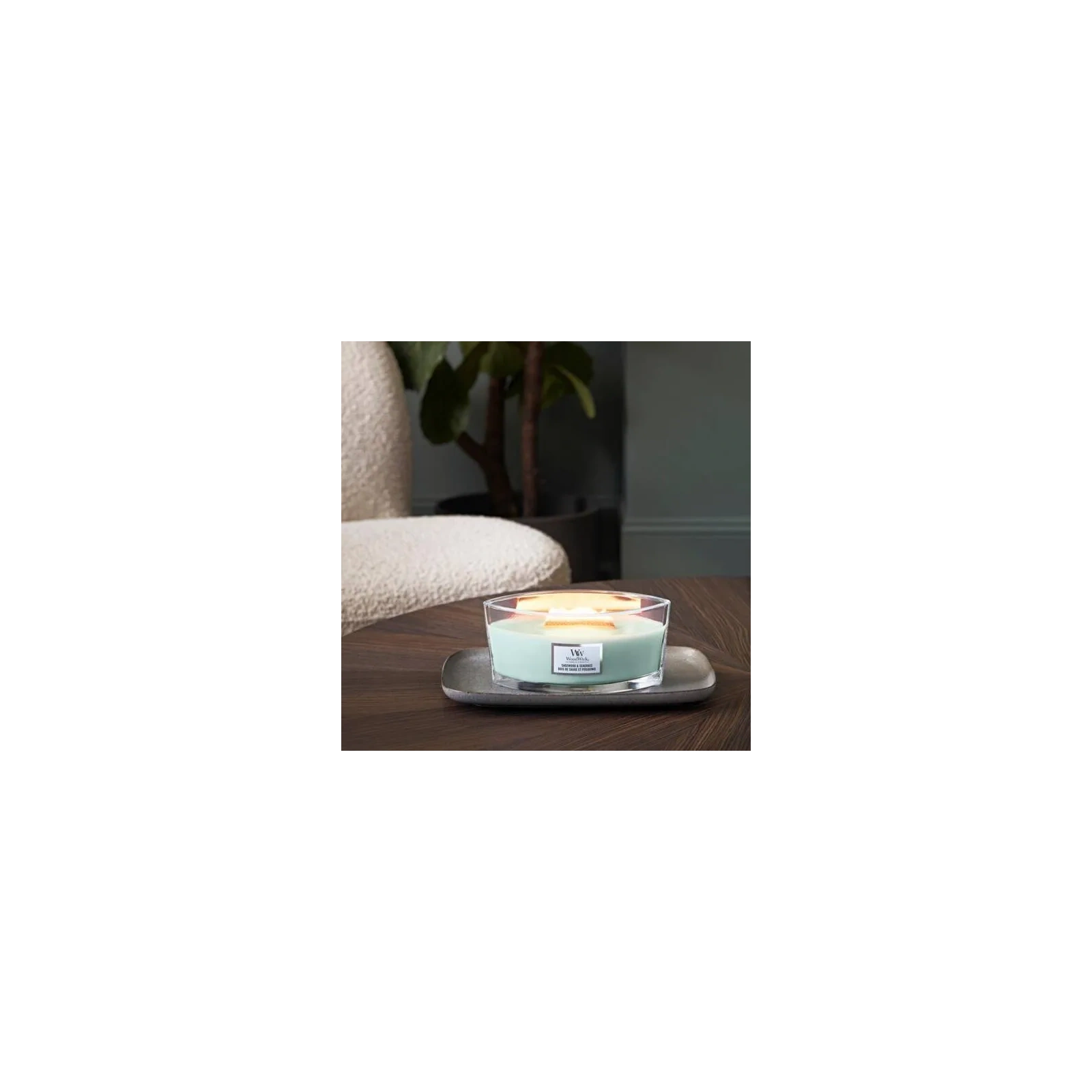 WOODWICK Core Hearthwick świeca w słoiku elipsa SAGEWOOD & SEAGRASS 453g 