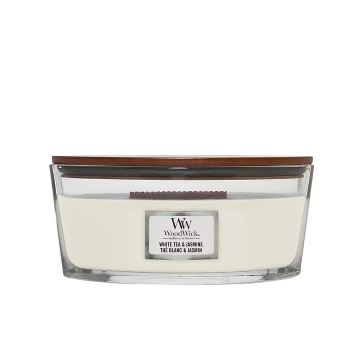 WOODWICK Core Hearthwick świeca w słoiku elipsa WHITE TEA & JASMINE 453g 