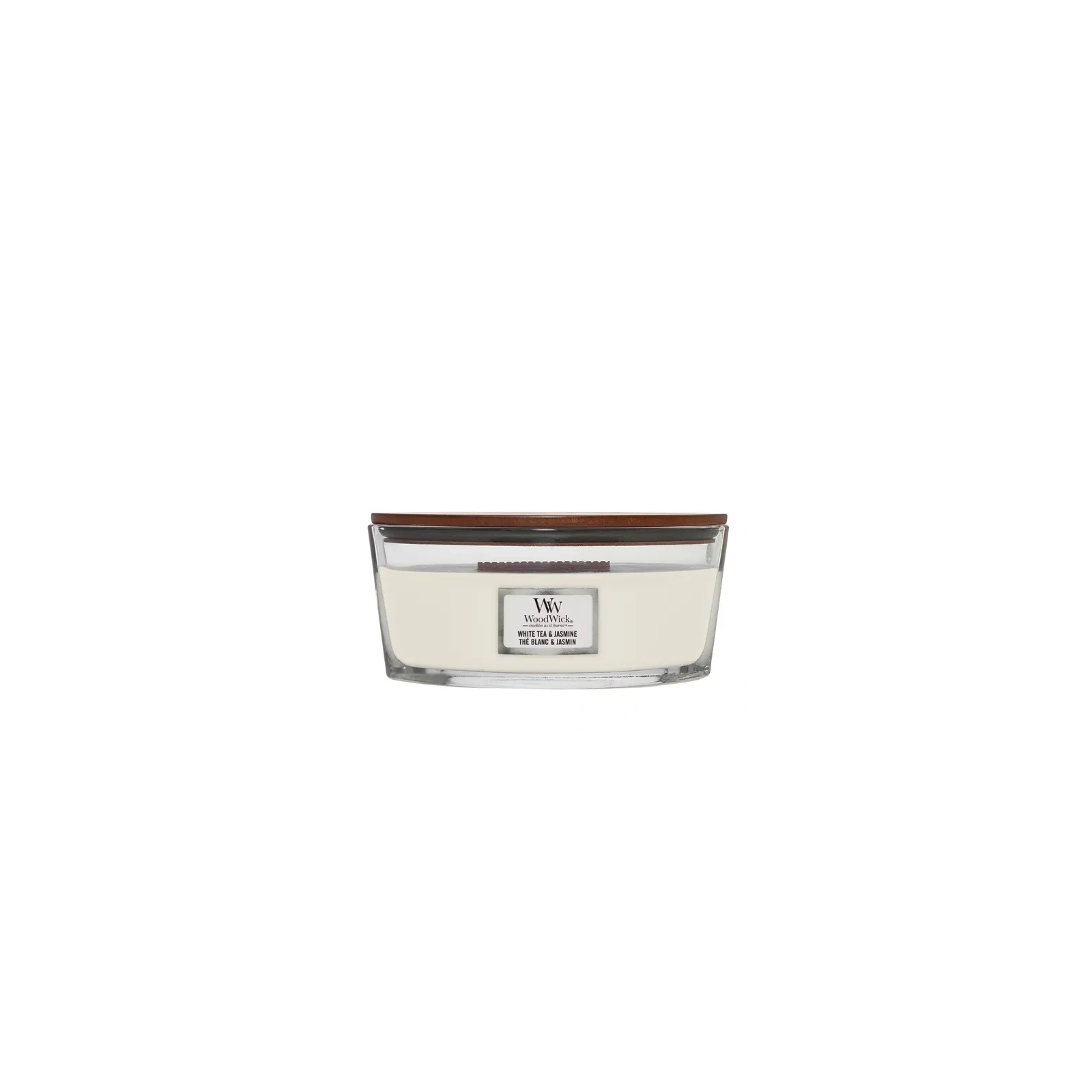 WOODWICK Core Hearthwick świeca w słoiku elipsa WHITE TEA & JASMINE 453g 