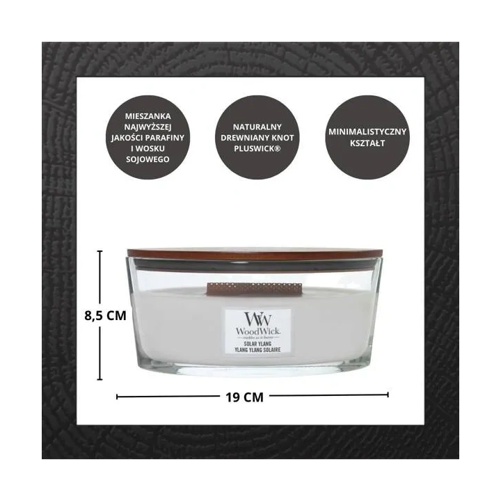 WOODWICK Core Hearthwick świeca w słoiku elipsa SOLAR YLANG 453g 
