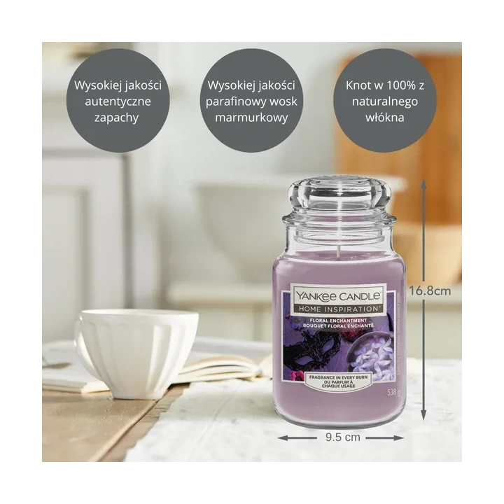 YANKEE CANDLE Home Inspiration Duża świeca w słoiku FLORAL ENCHANTMENT 538g