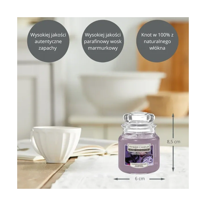 YANKEE CANDLE Home Inspiration Mała świeca w słoiku FLORAL ENCHANTMENT 104g