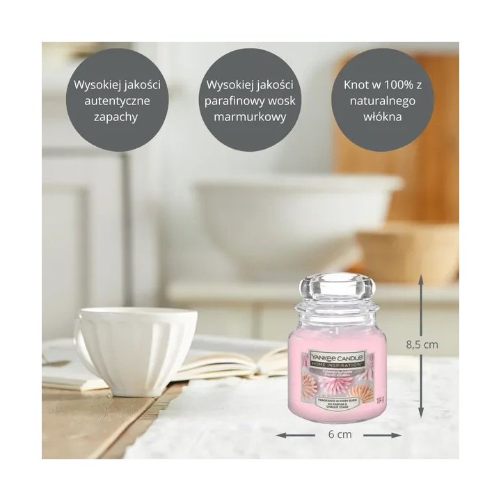 YANKEE CANDLE Home Inspiration Mała świeca w słoiku SUGARED BLOSSOM 104g