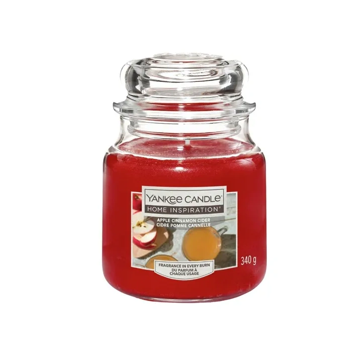 YANKEE CANDLE Home Inspiration Średnia świeca w słoiku APPLE CINNAMON CIDER 340g