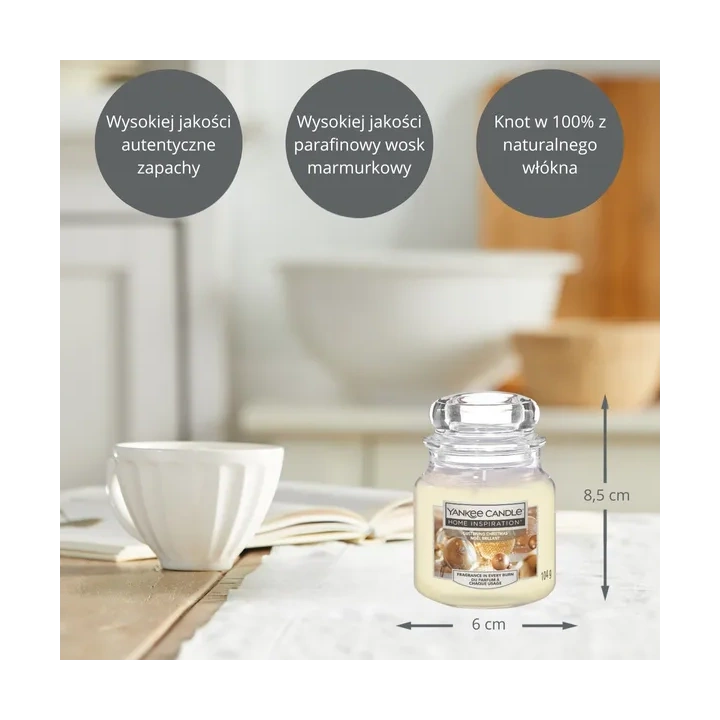 YANKEE CANDLE Home Inspiration Mała świeca w słoiku GLISTENING CHRISTMAS 104g