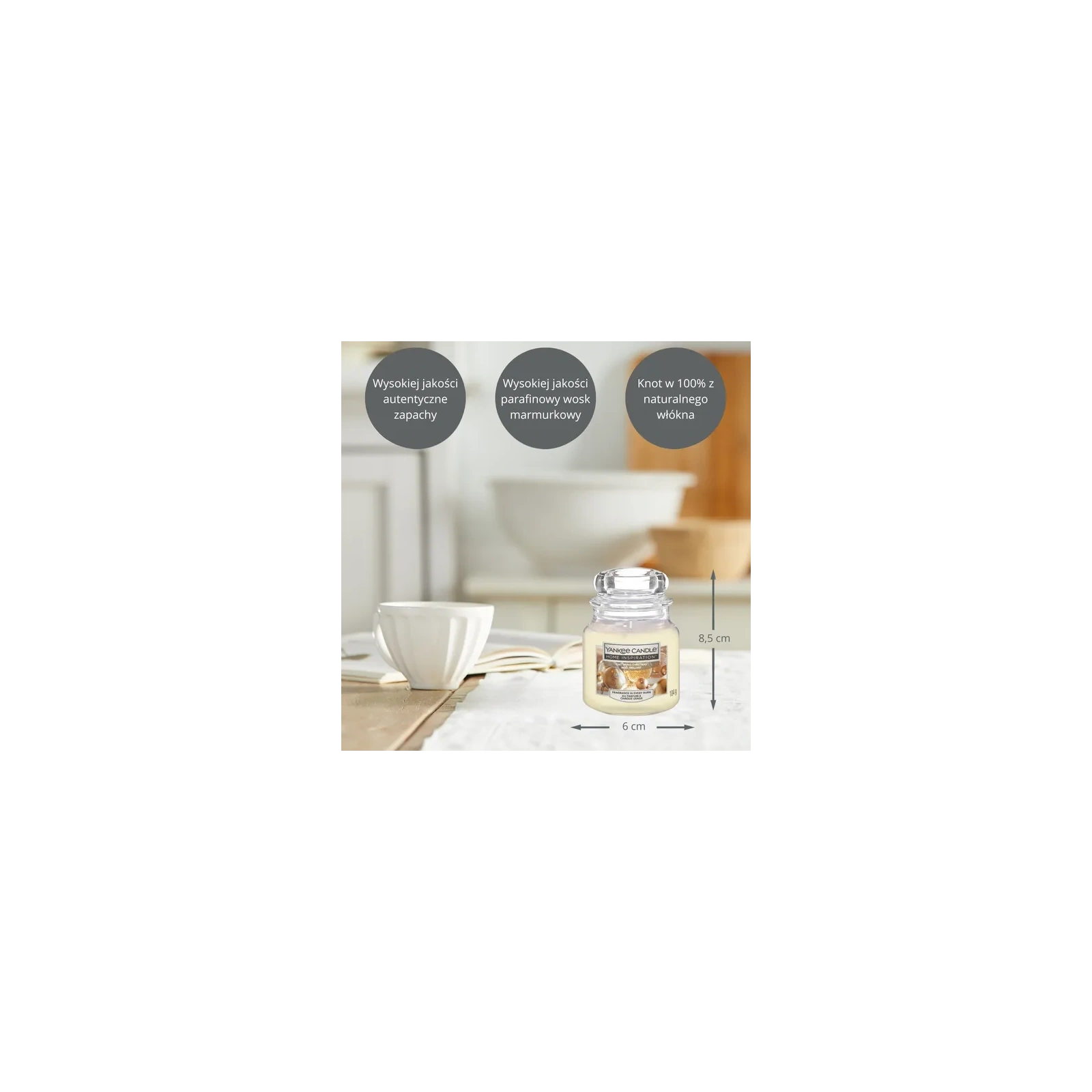 YANKEE CANDLE Home Inspiration Mała świeca w słoiku GLISTENING CHRISTMAS 104g