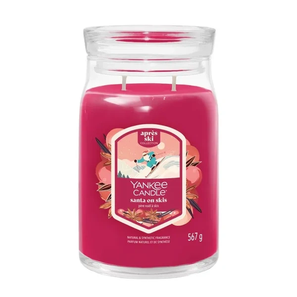 YANKEE CANDLE Signature Duża świeca w słoiku SANTA ON SKIS 567g
