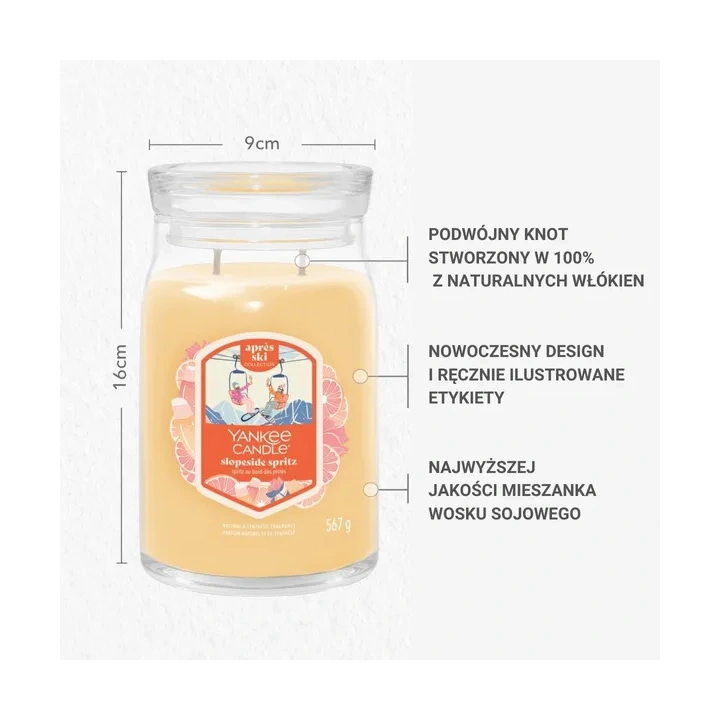 YANKEE CANDLE Signature Duża świeca w słoiku SLOPESIDE SPRITZ 567g
