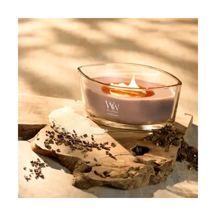 WOODWICK Core Hearthwick świeca w słoiku elipsa PATCHOULI CREME 453g